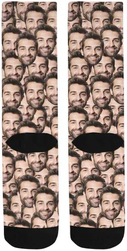 Vista 6 de Calcetines personalizados con foto para mascotas, huesos de pescado, huellas de gatos y perros, calcetines con imagen para hombres y mujeres