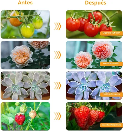 Vista 4 de bseah Luces de cultivo para plantas de interior, lámpara de cultivo de plantas de espectro completo, 10 niveles regulables, encendido y apagado