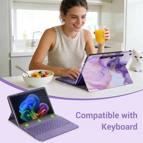 Vista 4 de CoBak Funda para Microsoft Surface Pro de 12" (2025), Premium Business Cover con soporte multiángulo, soporte para lápiz capacitivo integrado