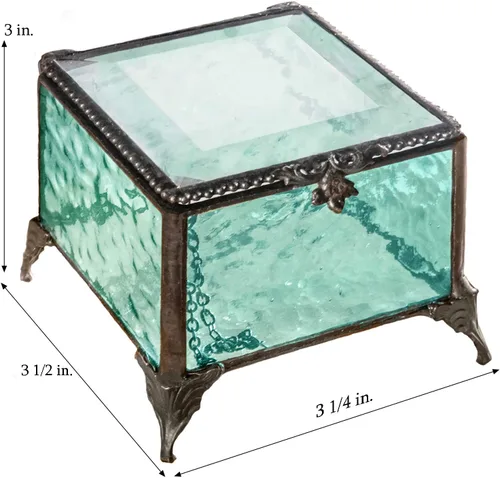 Vista 4 de Regalo personalizado para mujeres y niñas, caja de vidrio grabada, decoración decorativa, tocador, joyería, organizador de almacenamiento, recuerdo