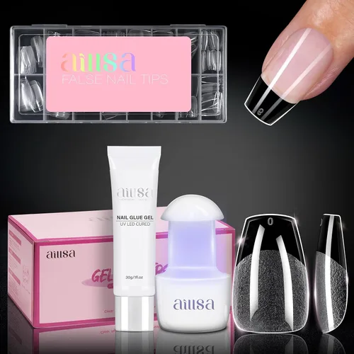 Vista 18 de AILLSA Kit de uñas de gel sólido pegamento para uñas para uñas postizas acrílicas, kit de extensión de uñas de gel con lámpara de uñas