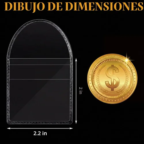 Vista 2 de Eaasty Fundas de plástico para monedas, 150 piezas, soporte transparente