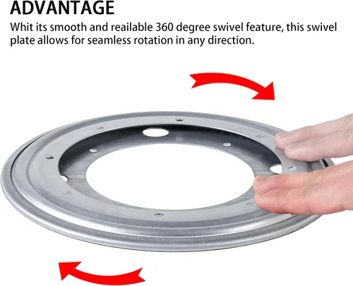 Vista 4 de HSTECH Lazy Susan de 8 pulgadas, placa de rodamiento giratoria de 400 libras resistente para mesa giratoria, funda de libros, bandeja de servir