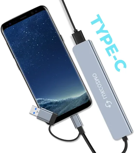 Vista 5 de LUKCOZMO Hub USB Hub USB C Divisor USB 7 en 1 Extensor USB con 4 puertos USB, 1 puerto USBC, lector de tarjetas TF/SD, salida de audio compatible