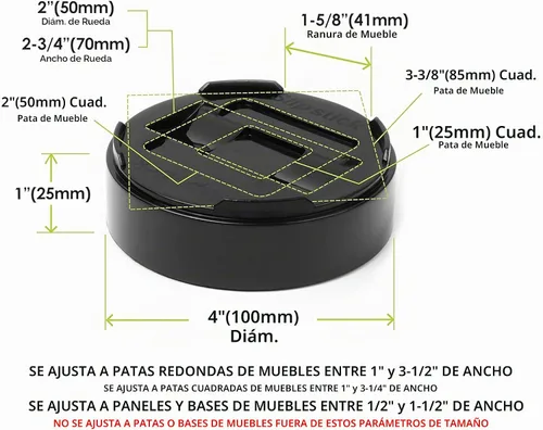 Vista 4 de Slipstick Stack-Its - Elevadores de cama ajustables de 1 pulgada (juego de 8) elevadores de altura de 1 pulgada, 2 pulgadas o 3 pulgadas, elevadores