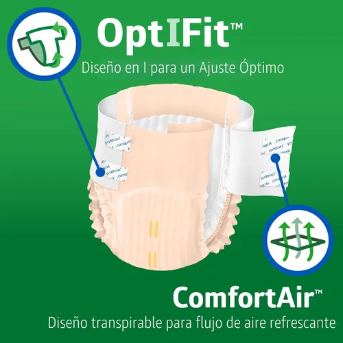 Vista 2 de FitRight Pañales para adultos, Absorción Ultra Fuerte, S (Talla de cintura 20in-32in), 20 unidades, calzoncillos OptiFit para incontinencia