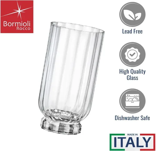 Vista 3 de Bormioli Rocco Florian - Vasos de cóctel Highball and Long Island, 14.5 onzas, transparentes, juego de 4