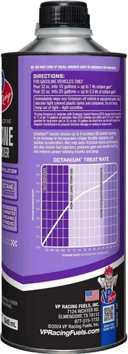 Vista 2 de Combustibles VP Racing 2855, Potenciador de octano Madditive Octanium Fórmula de Carrera - Quart