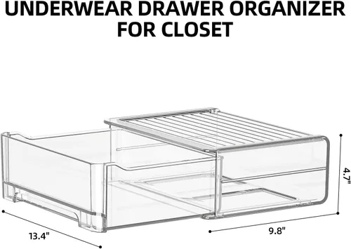 Vista 5 de Organizador de Cajones de Ropa Interior, Organizador de Almacenamiento de Brasieres de Plástico para Closet, Organizador de Estante de Brasieres
