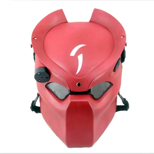 Vista 6 de Máscara de cosplay de Predator de resina para juego, película, Halloween, accesorios de disfraz para fiesta Negro
