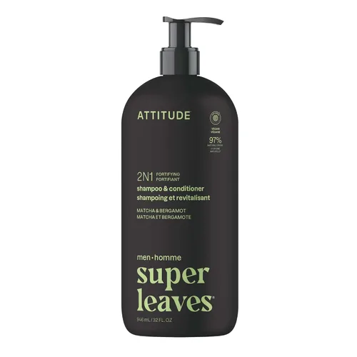Vista 13 de ATTITUDE Champú y acondicionador 2 en 1 para hombres, voluminizador para cabello fino, con romero y proteína de arroz, 97% ingredientes de origen