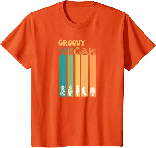 Vista 35 de Groovy Vegan Retro Vintage Cool Veggies 70 80 Flower Power Camiseta, Negro