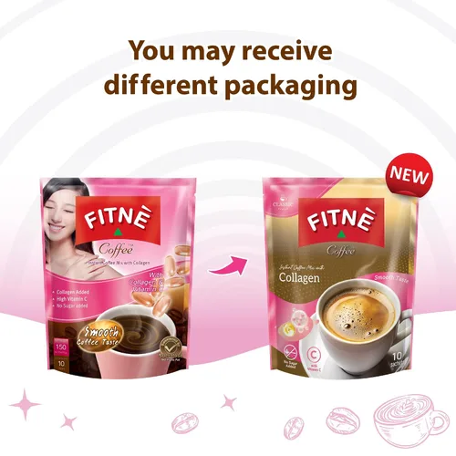 Vista 5 de FITNE - Paquetes de café instantáneo 3 en 1 mezcla con colágeno hidrolizado natural vitamina C mezcla suave sabrosa aromática sin azúcar edulcorante