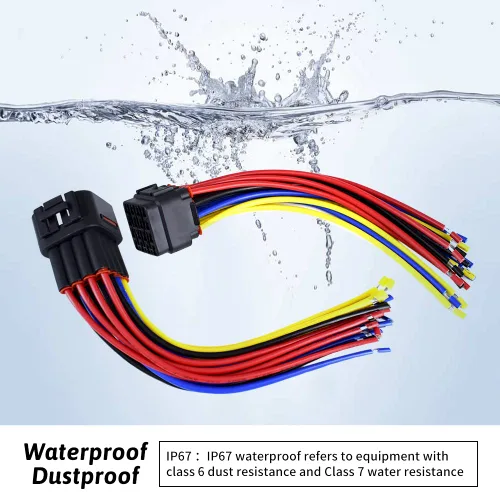 Vista 3 de Conector de 16 pines impermeable, enchufe eléctrico, cable de extensión automotriz para automóvil, vehículo, motocicleta, camiones, barcos