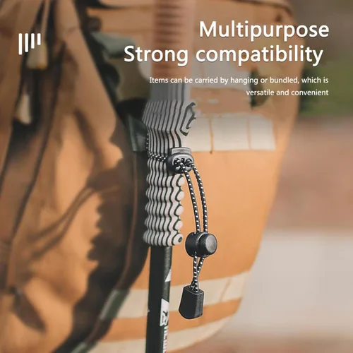 Vista 4 de Soporte para mochila para bastón de caminar, cordón ajustable para muñeca, hebilla de fijación de cuerda elástica, soporte para mochila