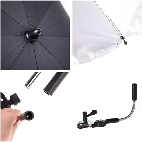 Vista 5 de Paraguas para sombrilla y sombrilla, cubierta de toldo de lluvia para cochecito de bebé, silla de ruedas, protección contra rayos UV Rosado