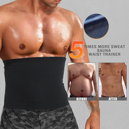 Vista 3 de Cinturón Reductor de Cintura Premium para Hombres, Cinturón Sauna de Entrenamiento de Cintura, Banda de Sudor para Hacer Ejercicio