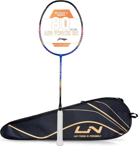 Vista 14 de Li-Ning Air Force 77 G2 - Raqueta de bádminton de fibra de carbono con cubierta completa