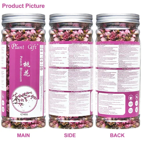 Vista 9 de Plant Gift 100% Té de flores de melocotón seco puro , flores de durazno 1.41 oz Sin OMG. Sin aditivos. Té de hierbas naturales flores de durazno