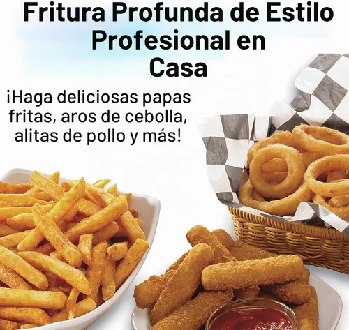 Vista 2 de Hamilton Beach - Freidora eléctrica profunda con cesta y tapa, capacidad de aceite de 4.5 litros / 19 tazas, control de temperatura, ventana