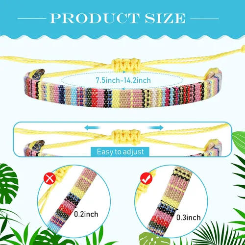 Vista 2 de Yinkin 36 Piezas Pulseras Bohemias de Surfista para Tobillo para Mujeres Impermeables Unisex Étnicas para Tobillo para Mujeres y Hombres Hechas a