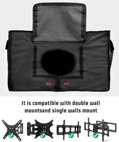 Vista 7 de Funda de TV rústica con bandera estadounidense para exteriores, impermeable y resistente a la intemperie, con frente enrollable para 30-32 pulgadas
