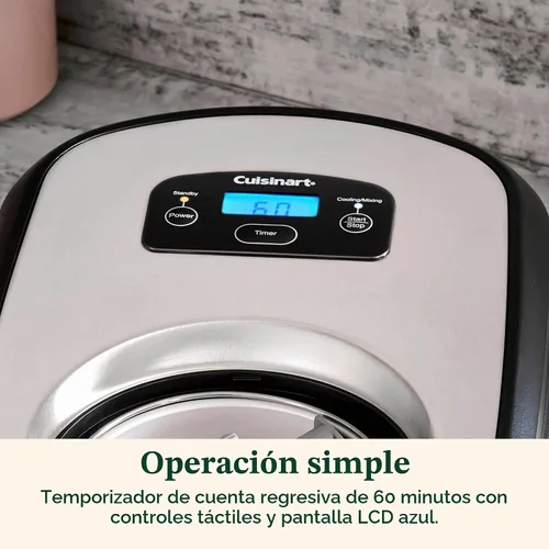 Vista 7 de Cuisinart ICE-100 Máquina para hacer helado y gelato con compresor