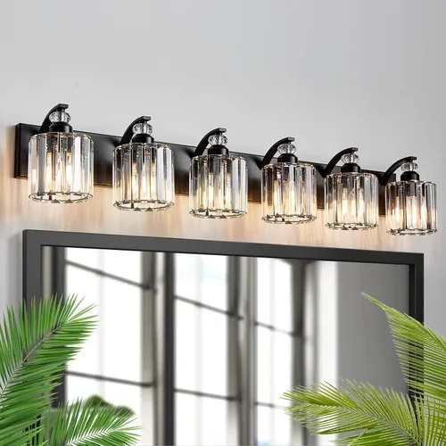 Vista 21 de Accesorio de Iluminación de Baño Moderno de 3 Luces Cromado Luces de Tocador de Baño Sobre Espejo Aplique de Pared con Pantallas de Cristal K9 Base