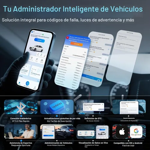 Vista 9 de XTOOL Advancer AD20 Pro Escáner Inalámbrico OBD2 Herramienta de Diagnóstico, Lector de Códigos de Automóvil para iPhone y Android, Herramienta