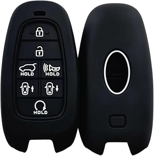 Vista 2 de REPROTECTING Funda de Goma de Silicona para Llavero Compatible con 7 Botones 2019 2020 2021 Hyundai Sonata Nexo 2022 Hyundai Tucson 2023 Palisade
