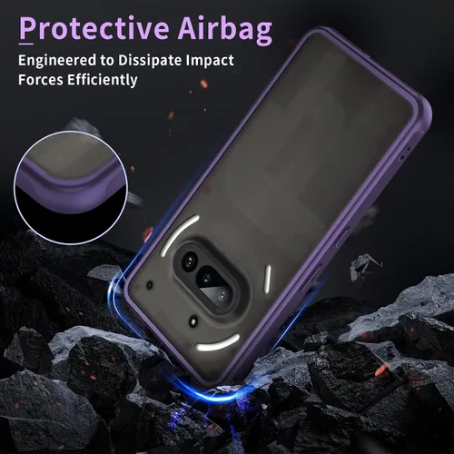 Vista 5 de Funda para Nothing Phone (3a), parte trasera de policarbonato duro mate translúcido y funda protectora de TPU suave con protección a prueba