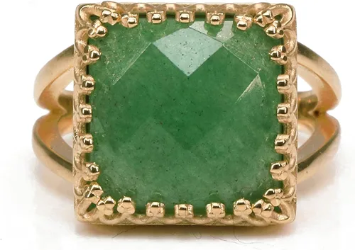 Vista 7 de Lovely Green Aventurine Ring - Artisan-crafted Fashion Jewelry for Women - Statement Rings for Fashion, Healing Crystal Rings - Custom Size and