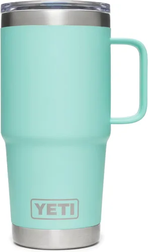 Vista 21 de YETI - Vaso de viaje Rambler de 20 onzas, de acero inoxidable, aislada al vacío con tapa fuerte Stronghold Blanco
