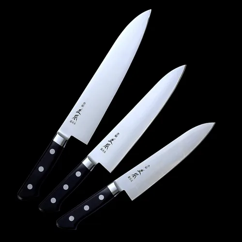 Vista 5 de MASAMOTO VG Cuchillo de chef japonés de 7.1" (180mm) Gyuto Cuchillo profesional de chef, hoja de acero inoxidable japonés ultra afilada, mango