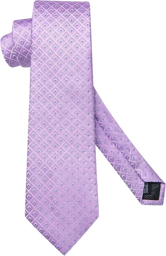 Vista 86 de Hi-Tie Corbata clásica de cachemira para hombre con pañuelo y gemelos a cuadros