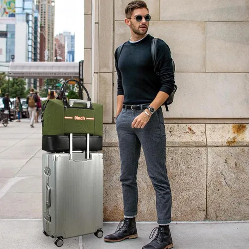 Vista 57 de CAMTOP - Bolsa de viaje de fin de semana para mujer, bolsa de lona con espacio para laptop de15.6 pulgadas