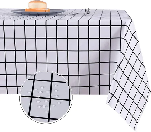 Vista 16 de Obstal Mantel 100% impermeable de PVC, mantel rectangular de vinilo a prueba de aceite y derrames, cubierta de mesa lavable para uso en exteriores e