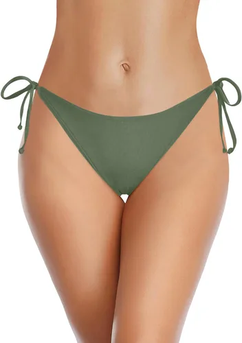 Vista 7 de Traje de baño de cintura baja con cobertura moderada para mujer Azul (Leaves)