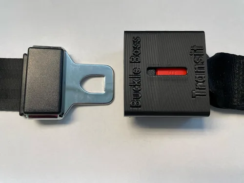 Vista 5 de Transit – Protector de cinturón de seguridad para cinturones de botones frontales – Compatible con autobuses escolares, sillas de ruedas, carritos
