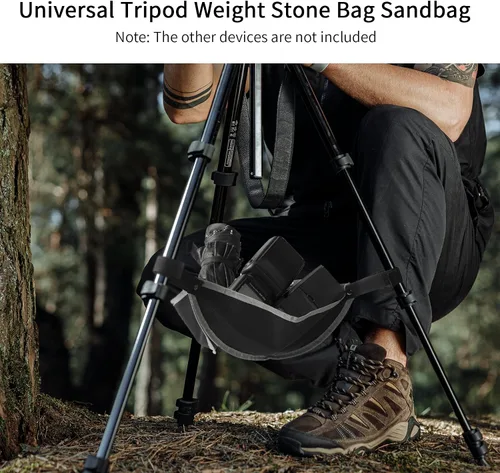 Vista 7 de Selens Bolsa de piedra para trípode universal, portátil, resistente al aire libre, bolsa de mayordomo para soporte ligero, color gris Bolsa