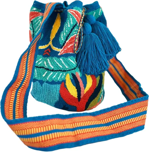 Vista 2 de Bolso de mano - Bolso Wayuu - Azul Tropicana