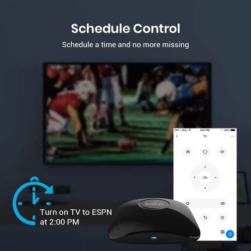 Vista 5 de BroadLink IR/RF Smart Home Hub-WiFi IR/RF Blaster para automatización del hogar, TV, cortina, persianas control remoto, controlador de aire