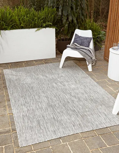 Vista 68 de Unique Loom Collection - Alfombra casual de transición sólida jaspeada para interiores y exteriores