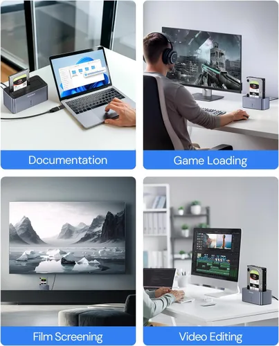 Vista 6 de dockteck USB 3.0 a SATA disco duro externo estación de acoplamiento