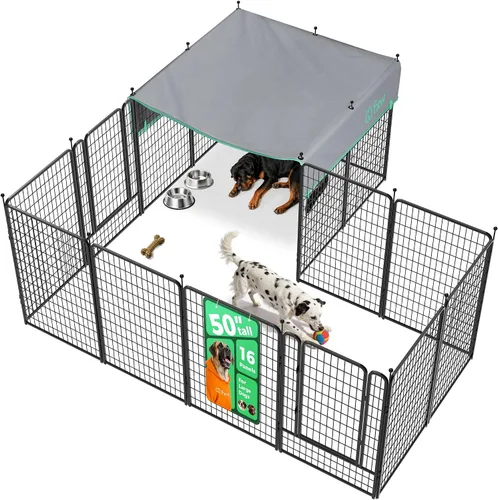 Vista 82 de FXW Rollick - Corralito para perros para patio, campamento con casa rodante, patentado, 24 pulgadas, 2 paneles Fácil instalación, resistente