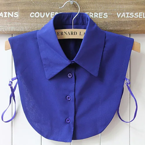 Vista 4 de 3 piezas de cuello falso desmontable Dickey cuello blusa media camisas falso cuello para mujeres niñas azul marino rosa, rosado, azul, azul marino
