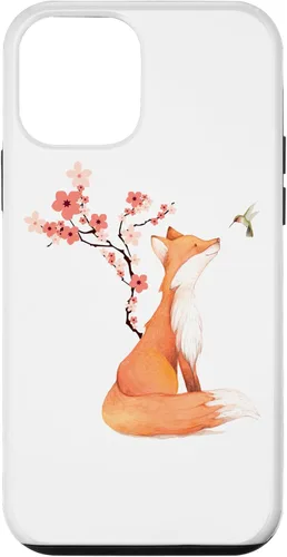 Vista 16 de The Cute Fox and Hummingbird Cherry Blossom Flower Present Case for iPhone 17