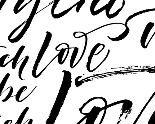 Vista 6 de Murwall Hand Drawing Text Wallpaper Modern Calligraphy Hand Drawn Wall Mural Love Letter Drawing Art Wallpaper