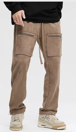 Vista 11 de Pantalones deportivos de gamuza sintética para mujer, pantalones de baile acampanados para hombre