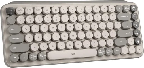 Vista 12 de Logitech POP Keys - Teclado mecánico inalámbrico con teclas Emoji personalizables, diseño compacto duradero, conectividad Bluetooth o USB, Cosmos